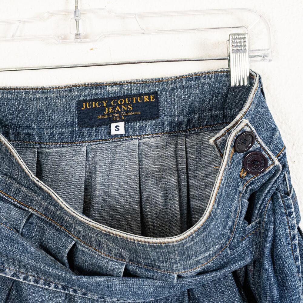 Vintage Y2K Juicy Couture Jeans Pleated Denim Mini Skirt size Small - Picture 3 of 9